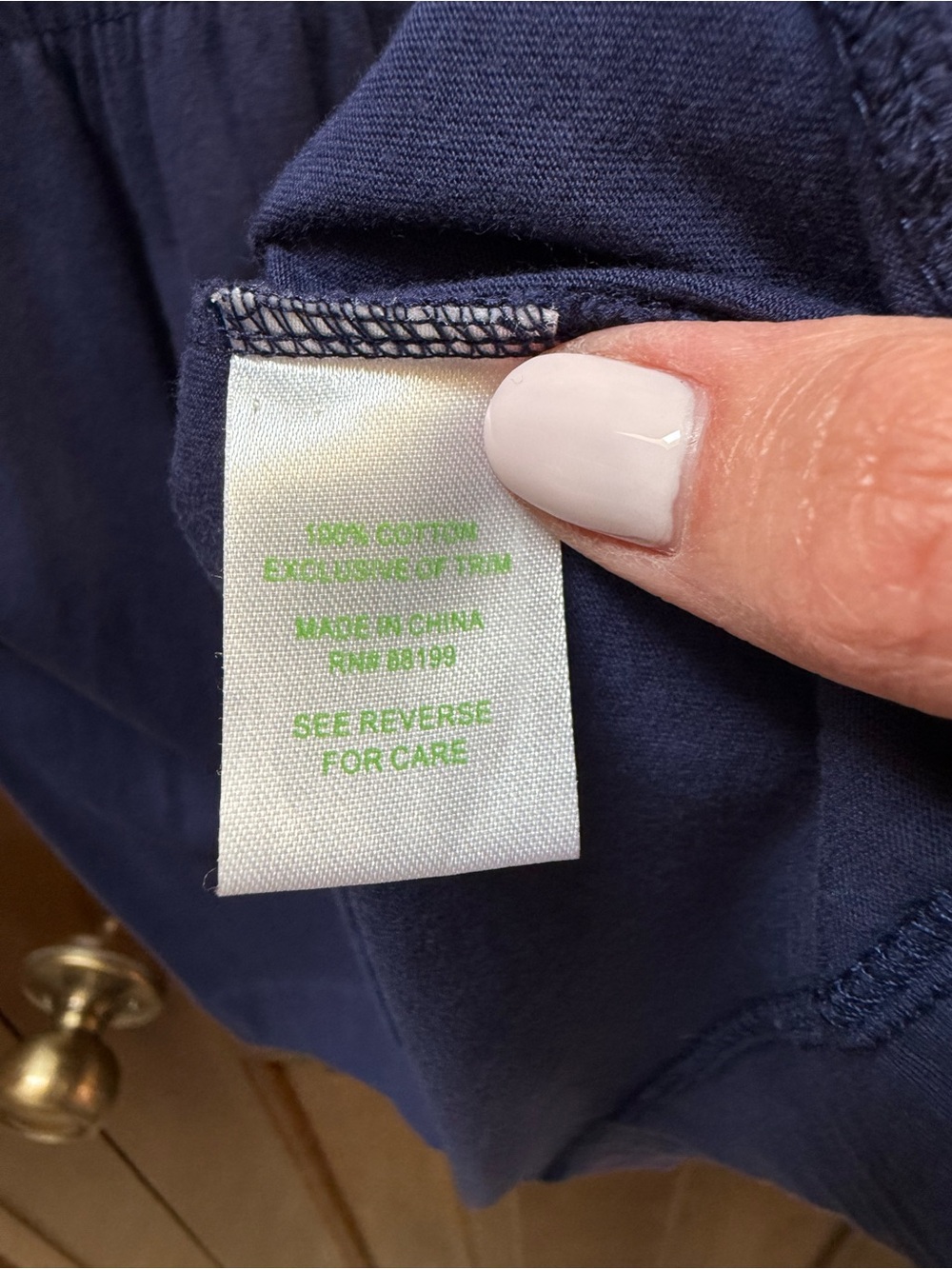 Lilly Pulitzer Navy Blue Cotton Empire Waist Tank Top w/ White Rope Trim - Picture 2 of 5